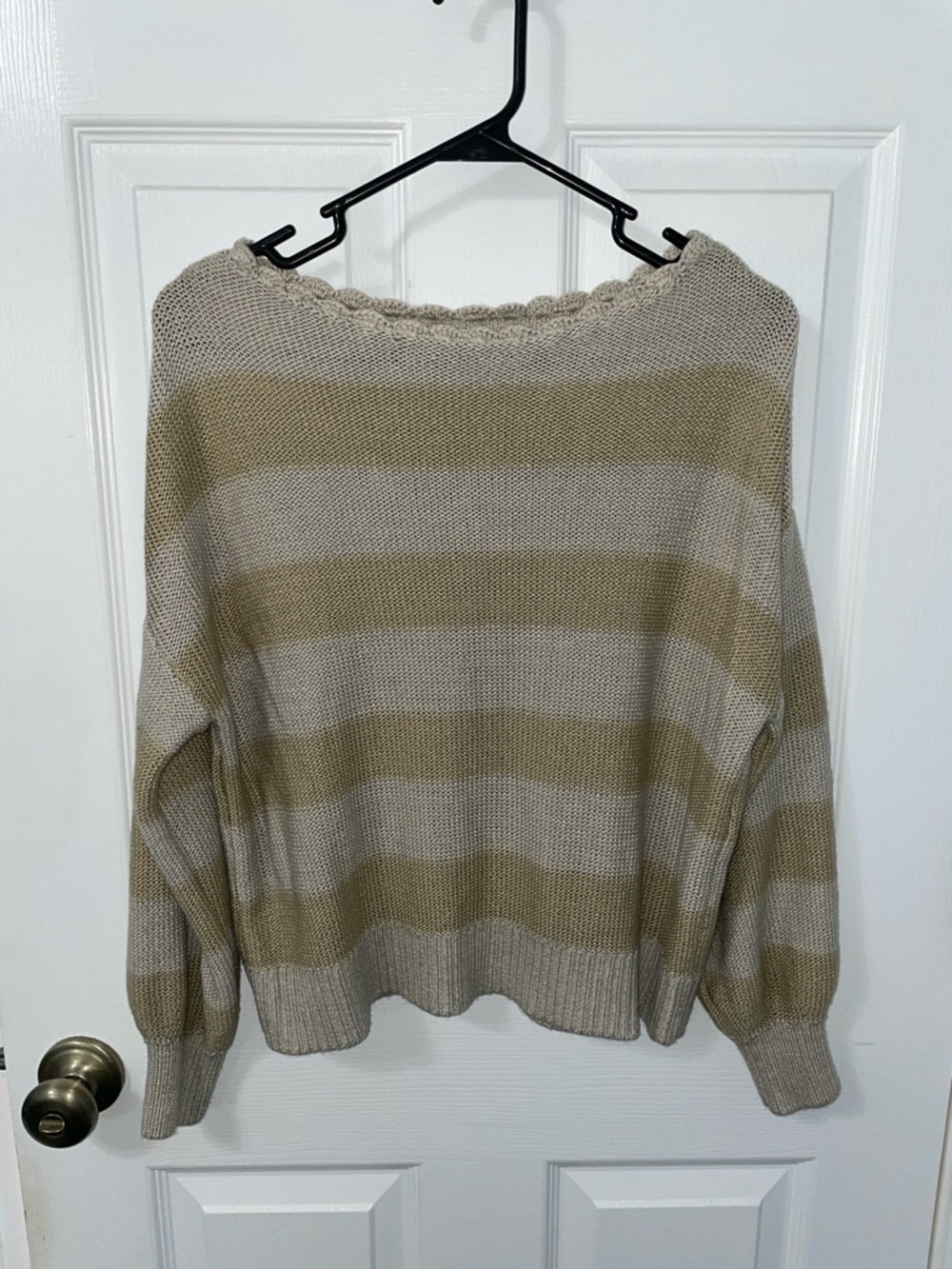 LOFT Striped Scoopneck Sweater